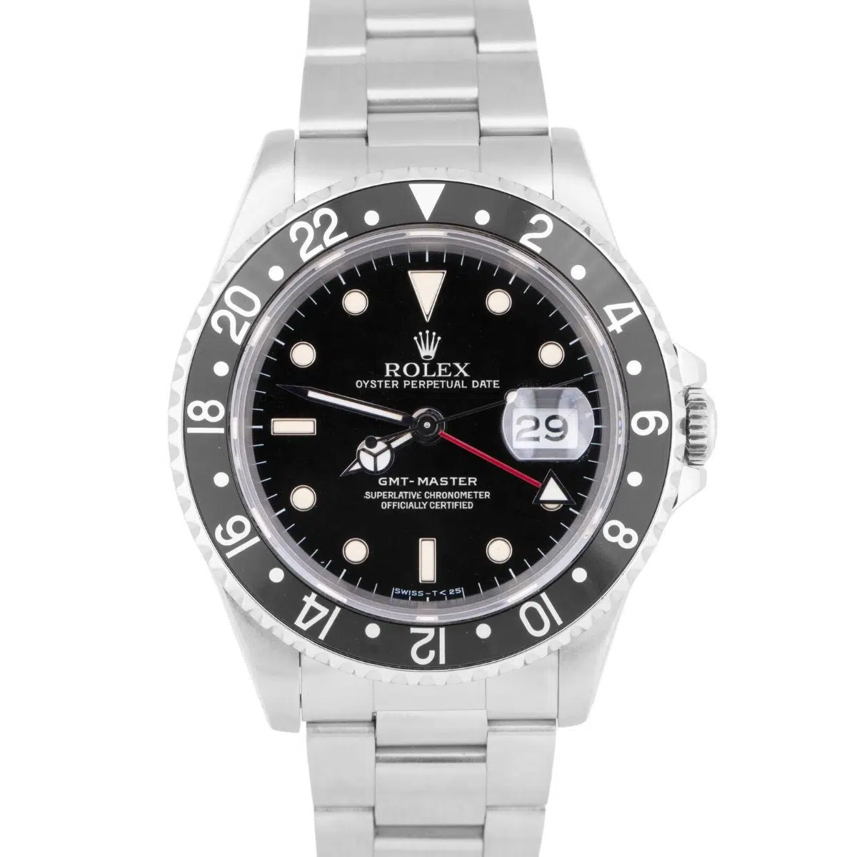 Rolex GMT Master Oyster 40mm 16700 Stainless Steel Watch Black Dial