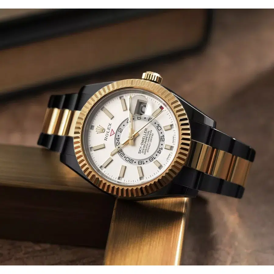 Rolex Sky-Dweller 326933 Oyster Band Black PVD/DLC Coated 18K Gold/Steel Watch – image 3