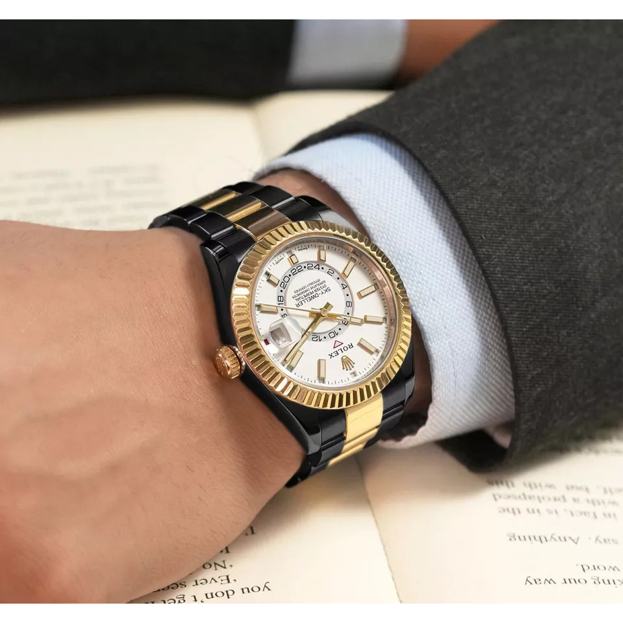Rolex Sky-Dweller 326933 Oyster Band Black PVD/DLC Coated 18K Gold/Steel Watch