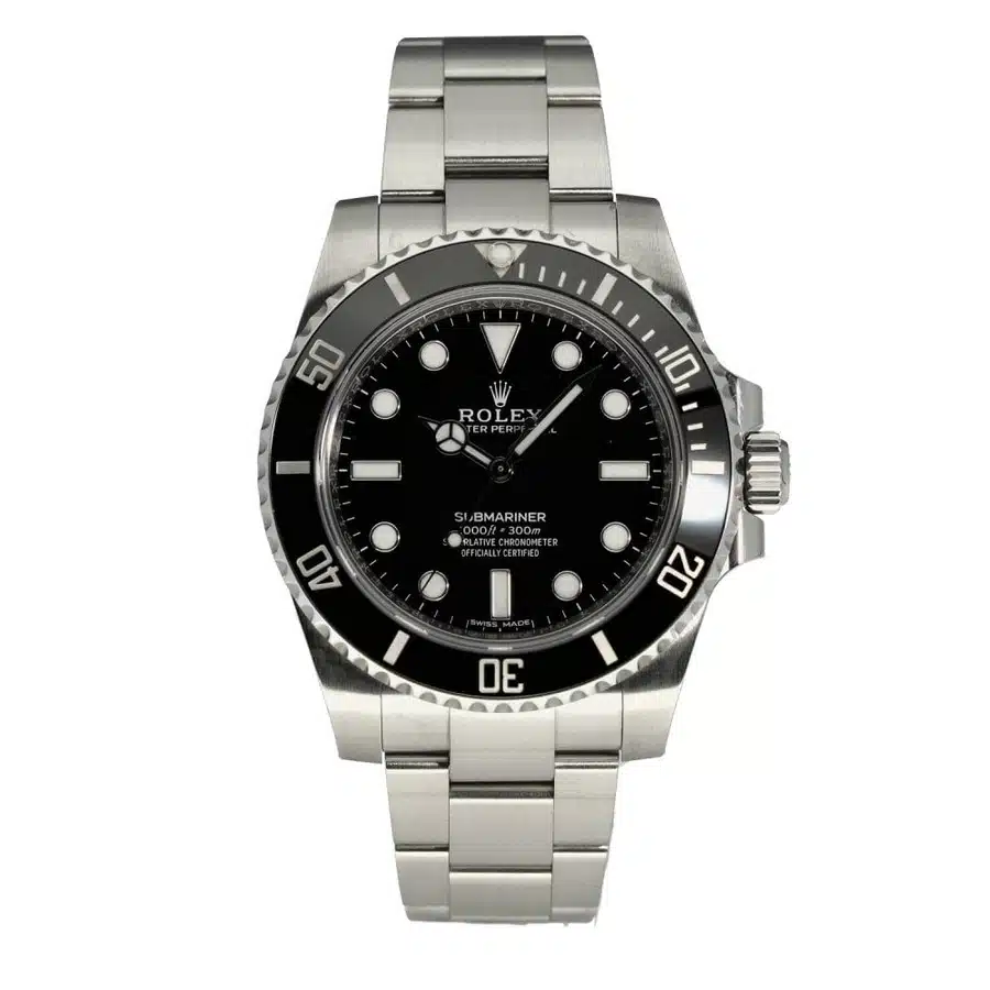 Rolex Submariner 114060 No Date 40mm Oyster Stainless Steel Watch Black Dial 2015
