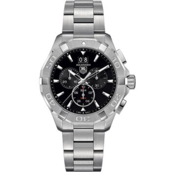 Tag Heuer Aquaracer Quartz Chronograph Grande Date Watch CAY1110.BA0927 Steel Case Black Dial Steel Bracelet Watch 2024