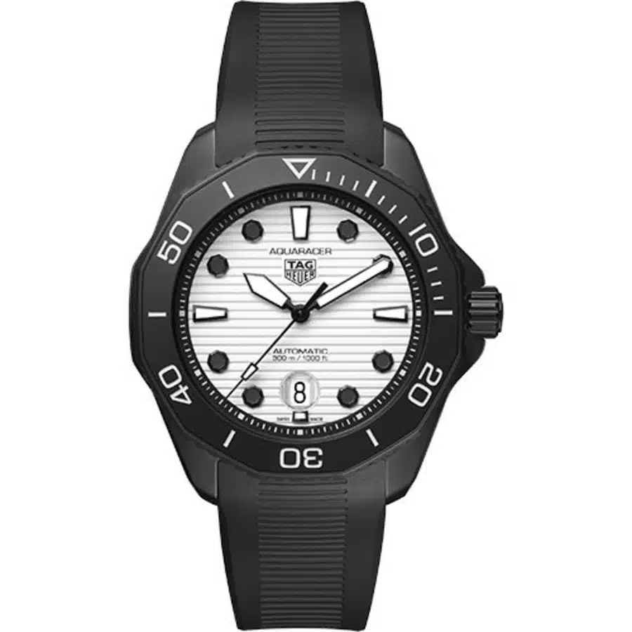 Tag Heuer Aquaracer Professional 300 WBP201D.FT6197 43mm Carbon PVD Stainless Steel With Black Rubber Watch White Dial