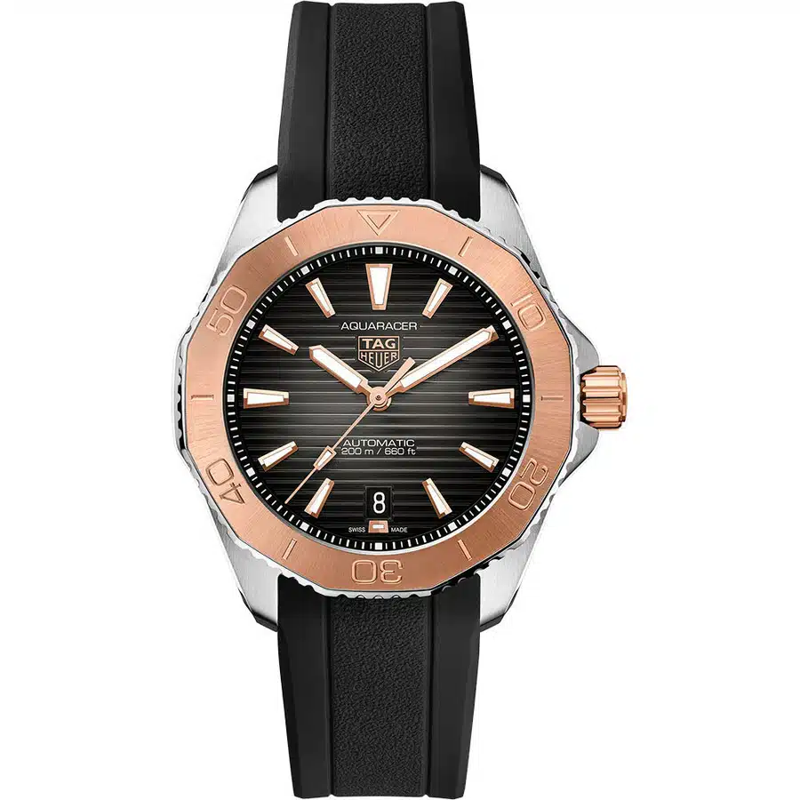 Tag Heuer Aquaracer Professional 200m Calibre 5 40mm WBP2151.FT6199 Stainless Steel & Rose Gold With Black Rubber Watch Black Dial 2024