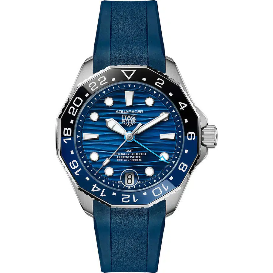 Tag Heuer Aquaracer Professional GMT 300 WBP5114.FT6259 42mm Stainless Steel With Blue Rubber Band Blue Dial
