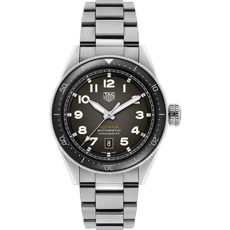 Tag Heuer Automatic Autavia WBE5114.EB0173 Steel Case 42mm Black Dial Steel Bracelet Watch 2024