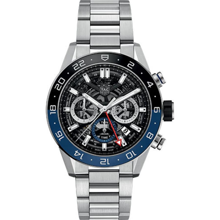 Tag Heuer Carrera Automatic Chronograph GMT 45 mm Case CBG2A1Z.BA0658 Steel Bracelet