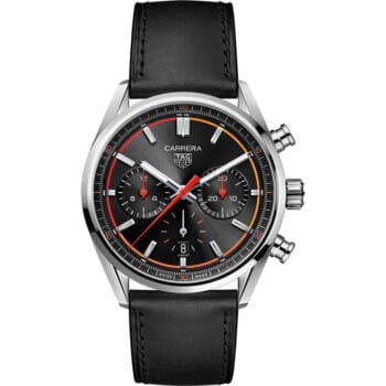 Tag Heuer CBN201C.FC6542 Carrera Automatic Chronograph Steel Case Black Dial Leather Strap