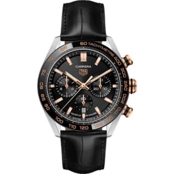 Tag Heuer Carrera CBN2A5A.FC6481 Ceramic Bezel Black Dial Alligator Leather