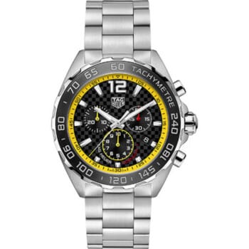 Tag Heuer Quartz Chronograph Formula 1 Watch CAZ101AC.BA0842 Steel Case Carbon Fiber Black Dial Steel Bracelet