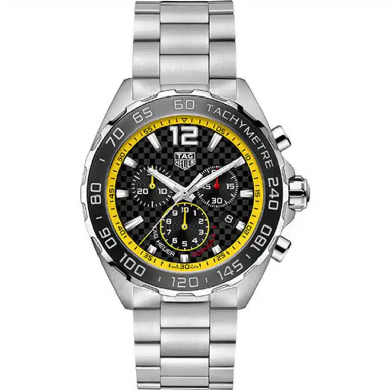Tag Heuer Quartz Chronograph Formula 1 Watch CAZ101AC.BA0842 Steel Case Carbon Fiber Black Dial Steel Bracelet