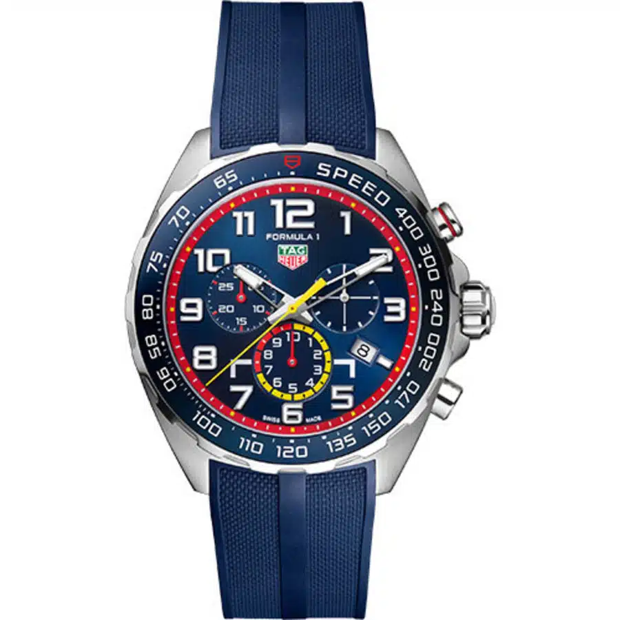 Tag Heuer Formula 1 Chronograph X Red Bull Racing CAZ101AL.FT8052 Steel Case 43mm Blue Rubber Strap