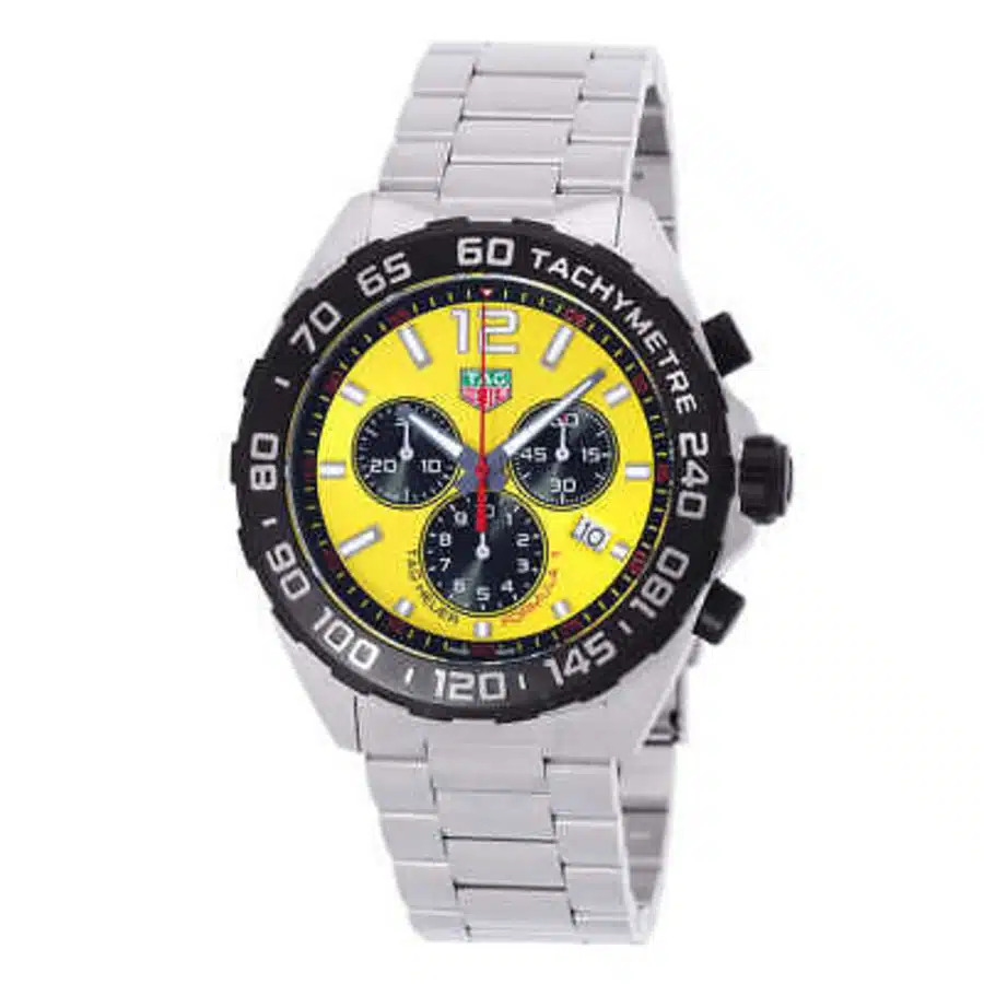 Tag Heuer Formula 1 Chronograph CAZ101AM.BA0842 Yellow Dial Steel Case 43 mm