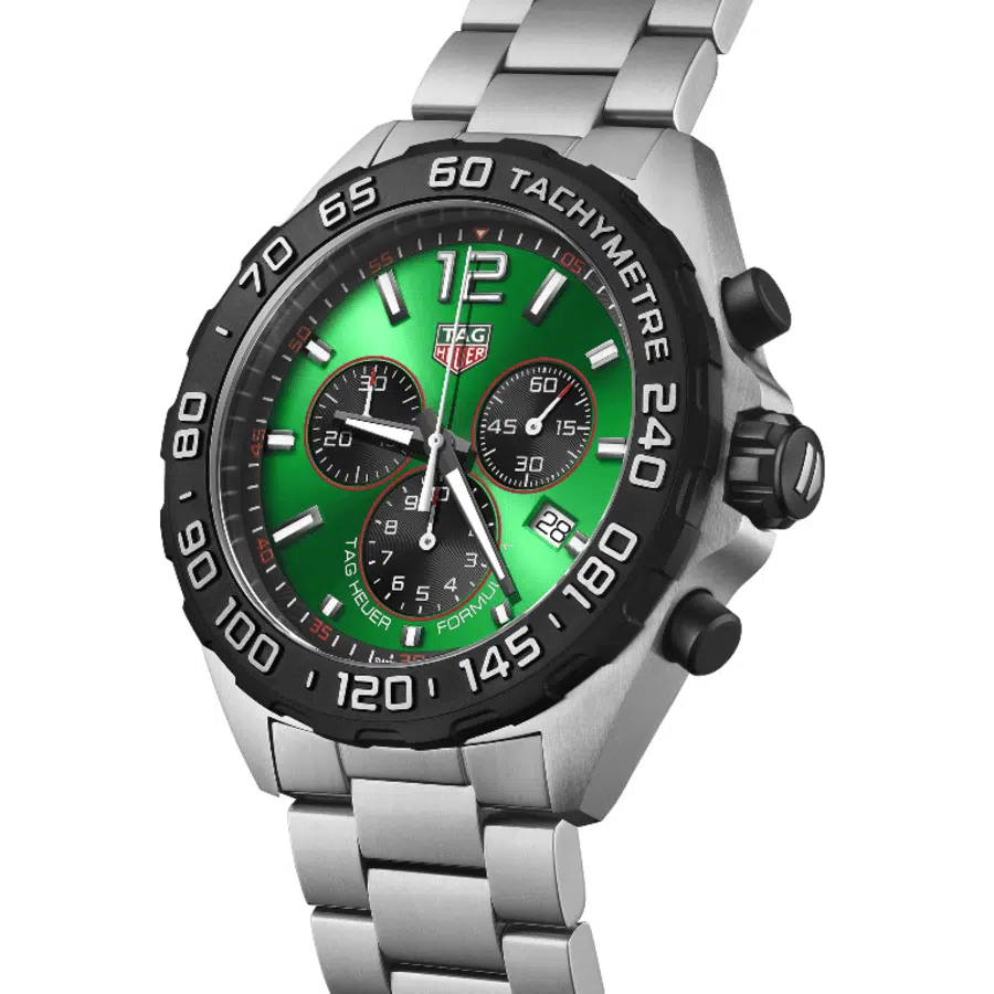 Tag Heuer Formula 1 Chronograph CAZ101AP.BA0842 Quartz 43mm Steel Case Green Dial Watch