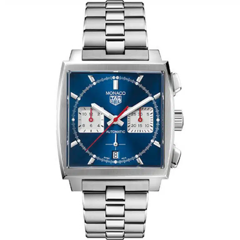Tag Heuer Chronograph Monaco Automatic 39 mm Steel Case CBL2111.BA0644 Blue Dial Steel Bracelet