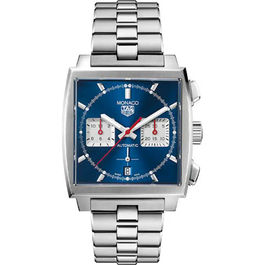 Tag Heuer Chronograph Monaco Automatic 39 mm Steel Case CBL2111.BA0644 Blue Dial Steel Bracelet