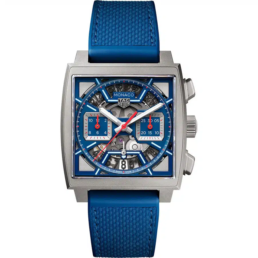Tag Heuer Chronograph Monaco Automatic CBL2182.FT6235 Titanium Case Skeleton Blue Dial