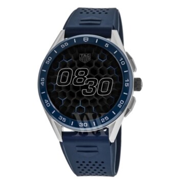 Tag Heuer Connected SBG8A11.BT6220 45mm Stainless Steel With Blue Rubber Watch Black Dial 2024