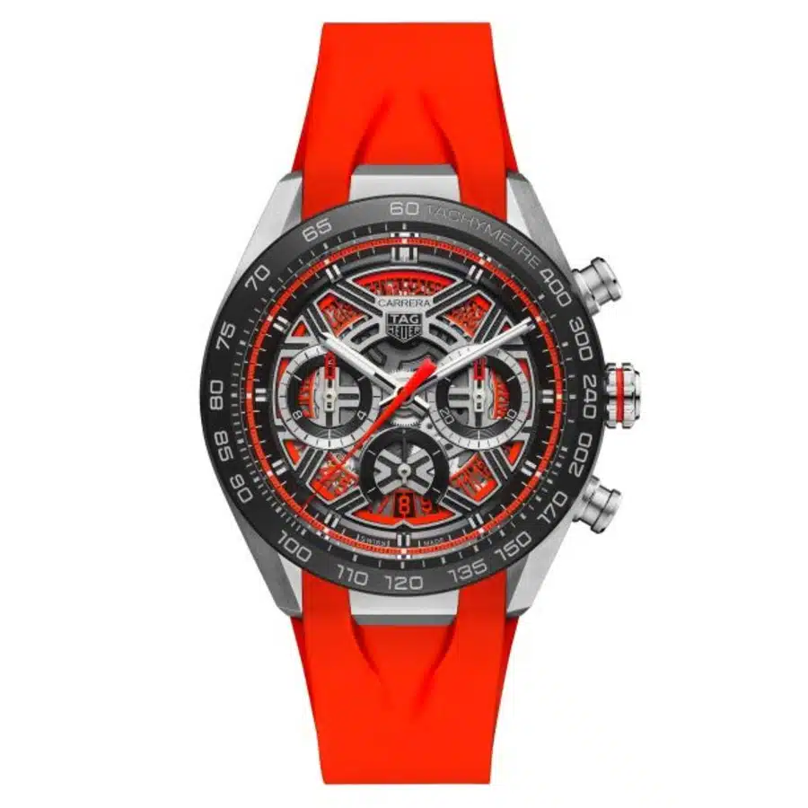 Tag Heuer Carrera Automatic CBU2082.FT6275 Extreme Sport Orange Rubber Strap Skeleton Dial