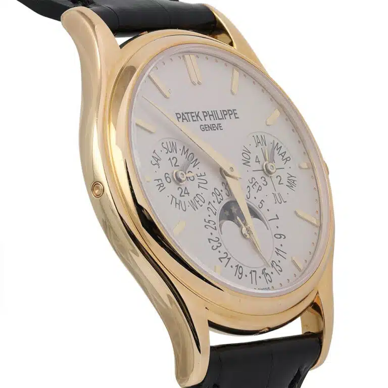 Patek Philippe Perpetual Calendar 5140j-001 Yellow Gold With Black Leather Watch – image 3