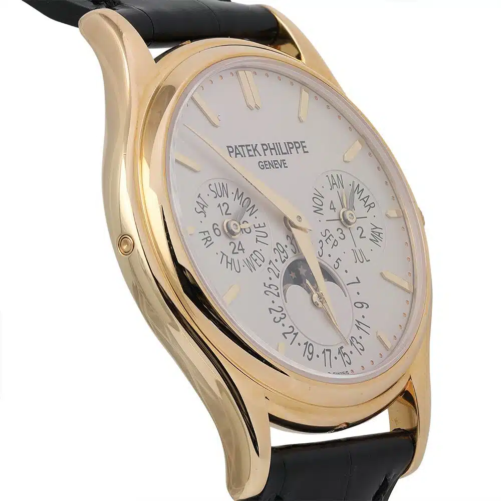 Patek Philippe Perpetual Calendar 5140j-001 Yellow Gold With Black Leather Watch – image 3