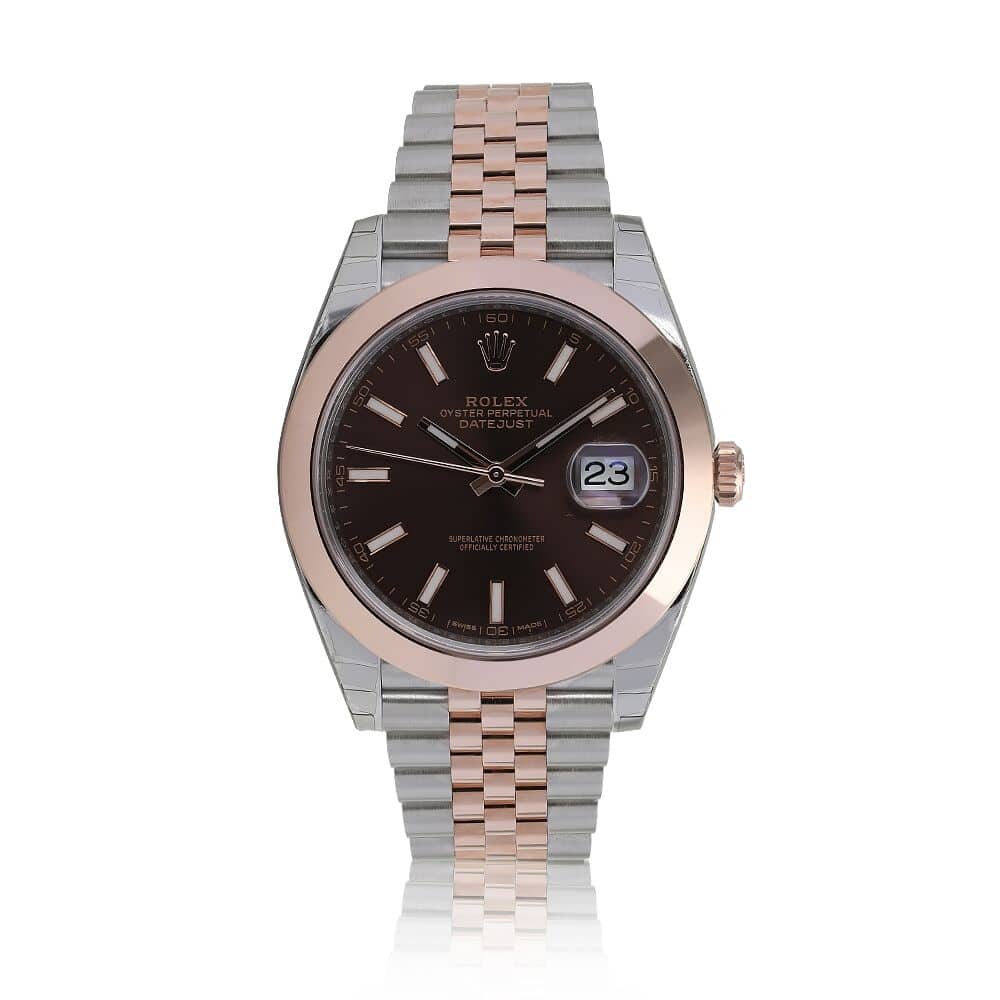 Rolex Datejust 41mm Steel & Rose Gold Watch Chocolate Dial 126301 - 2017