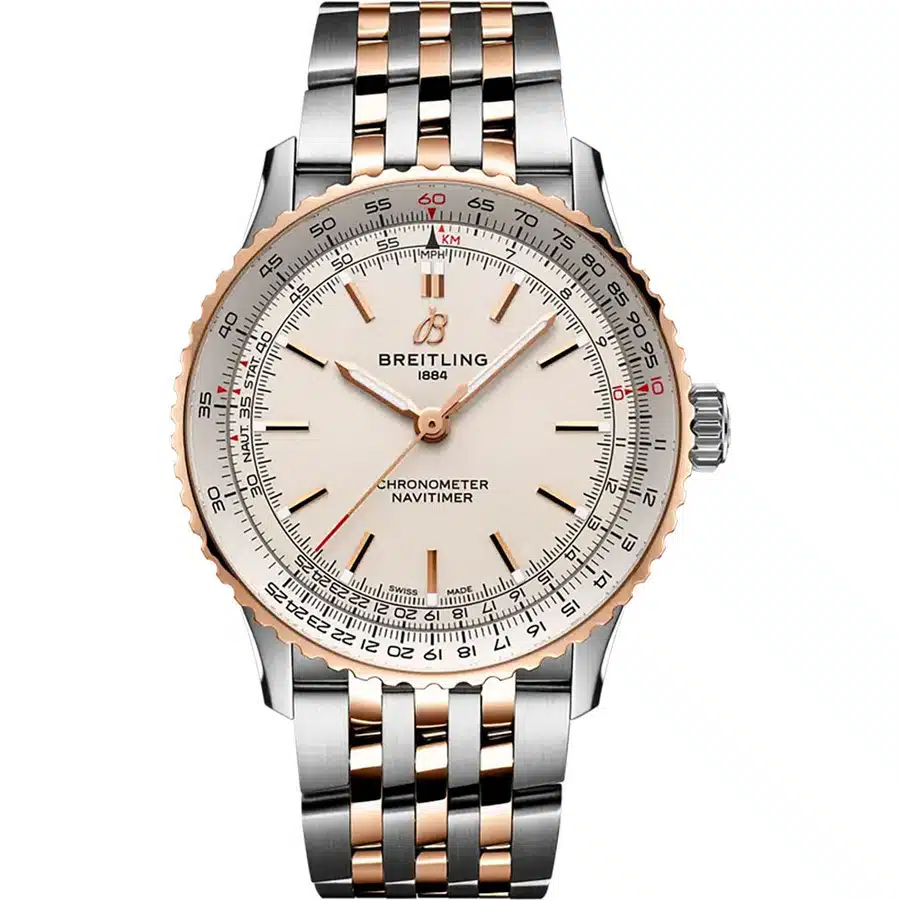 Breitling Navitimer 41mm U17329F41G1U1 Stainless Steel and Rose Gold With Silver Dial Automatic Watch 2024