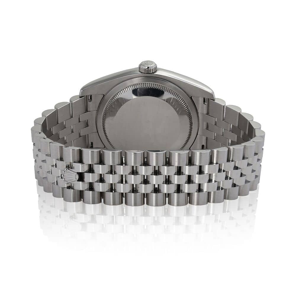 Rolex Datejust 36mm 116234 Steel & White Gold Watch Silver Flower Dial