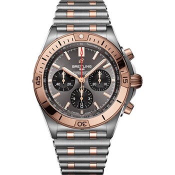 Breitling Chronomat B01 42mm UB0134101B1U1 SS/RG Watch Grey Index Dial