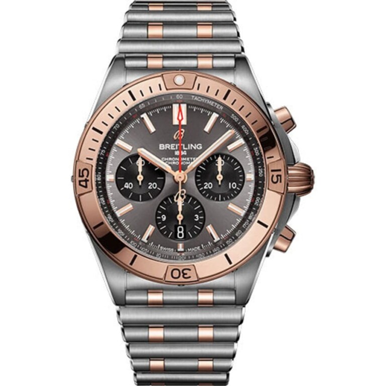 Breitling Chronomat B01 42mm UB0134101B1U1 SS/RG Watch Grey Index Dial