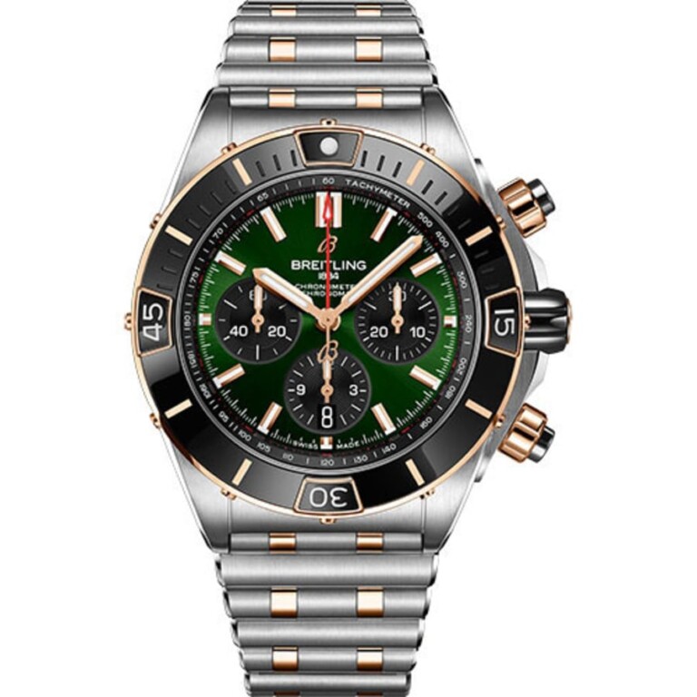 Breitling Chronomat B01 44mm UB0136251L1U1 Green Dial Steel & Gold Watch 2024