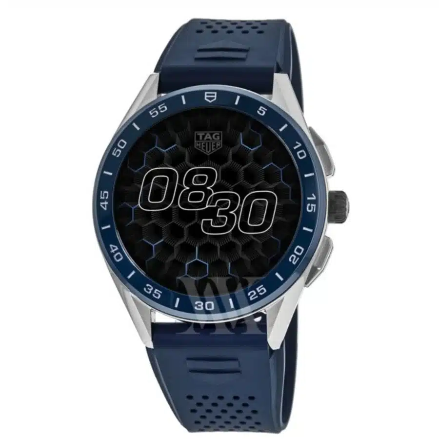 Tag Heuer Connected SBG8A11.BT6220 45mm Stainless Steel With Blue Rubber Watch Black Dial 2024