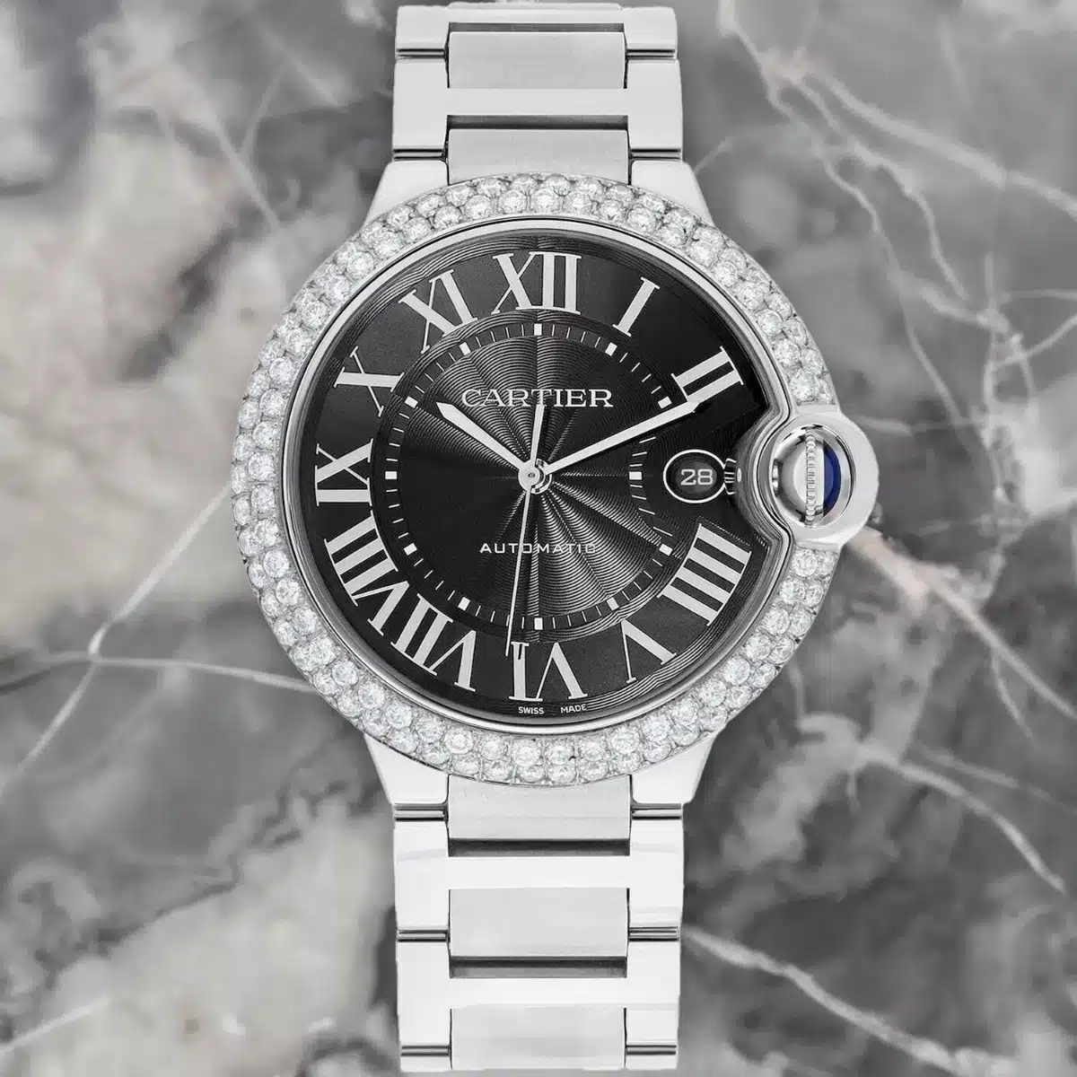 Cartier Ballon Bleu W6920042 Automatic Grey Dial Stainless Steel Diamond Watch – image 2