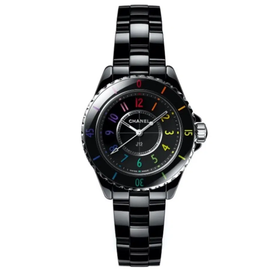 Chanel J12 H7121 Black Ceramic Bracelet and Black Dial 2024