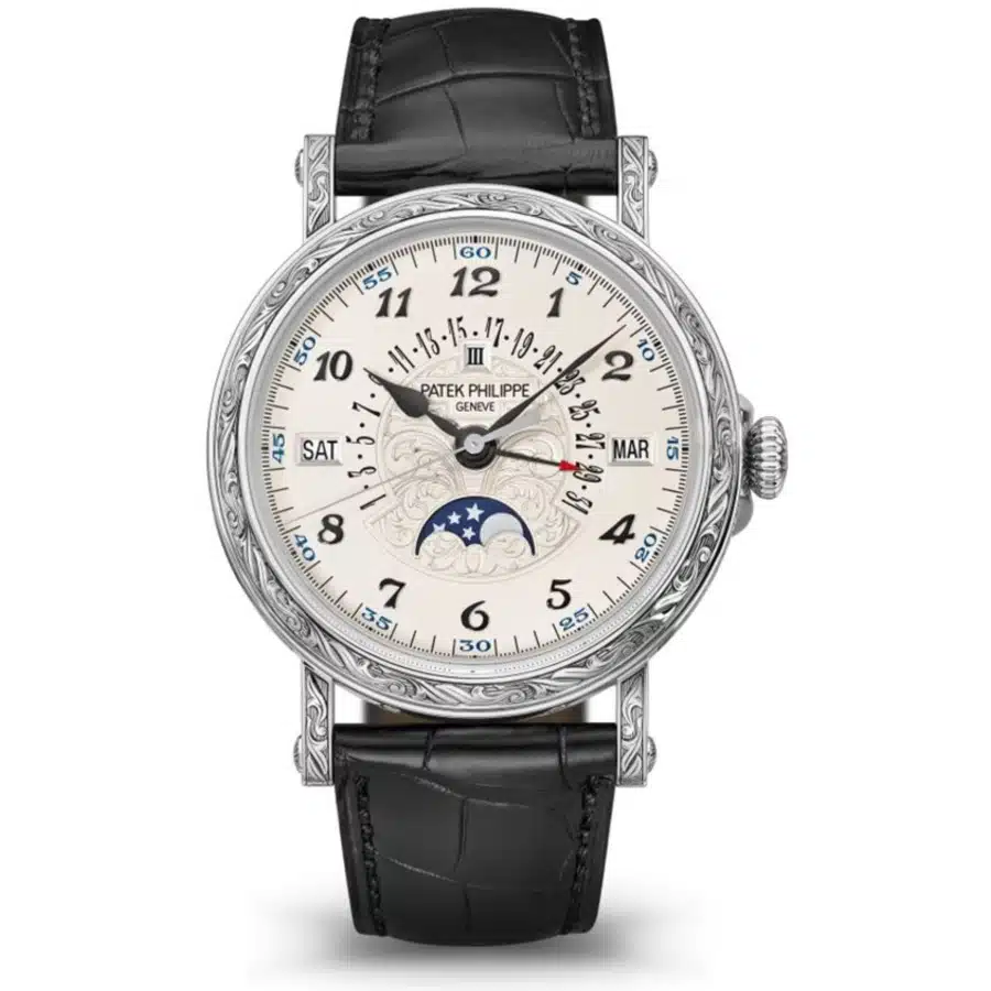 Patek Philippe Perpetual Calendar 5160/500G-001 38mm White Gold With Black Leather Watch 2018