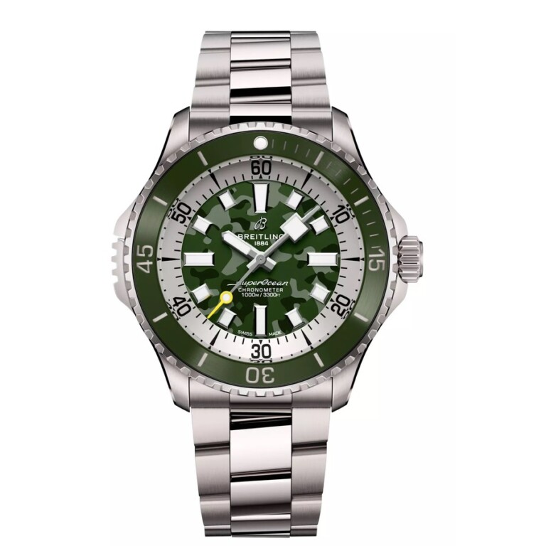 Breitling Super Ocean Automatic 46mm Camouflage Dial Super Diver E10379D31L1E1 Titanium Watch 2024