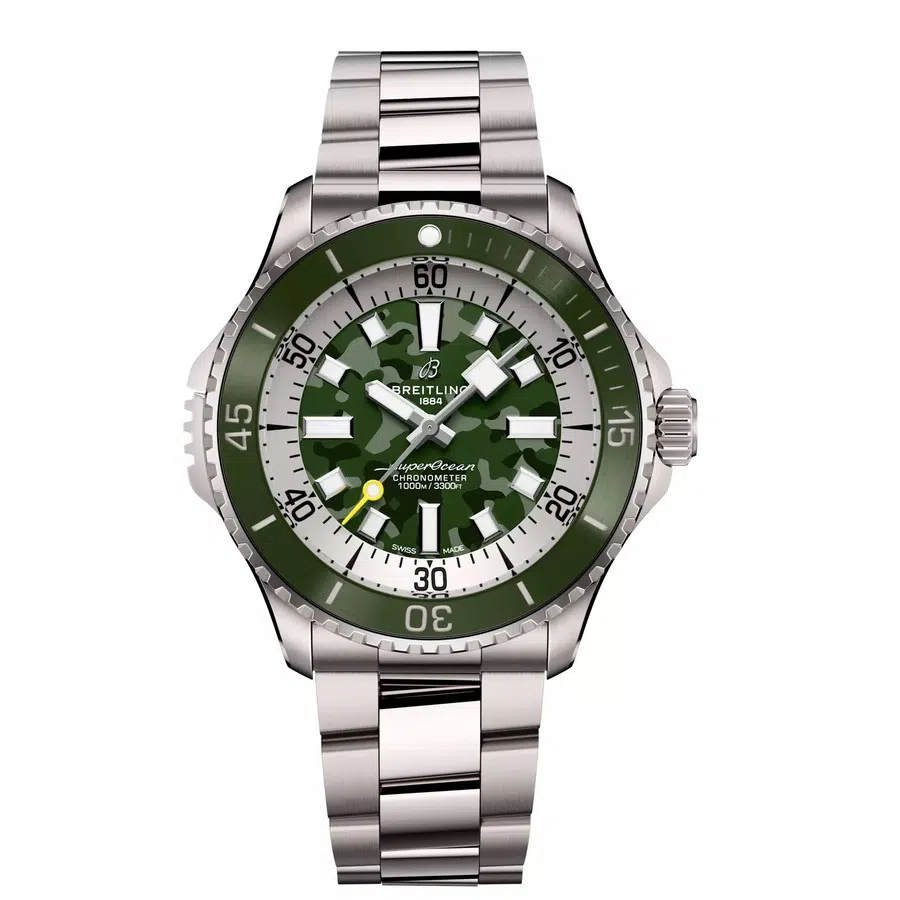 Breitling Super Ocean Automatic 46mm Camouflage Dial Super Diver E10379D31L1E1 Titanium Watch 2024