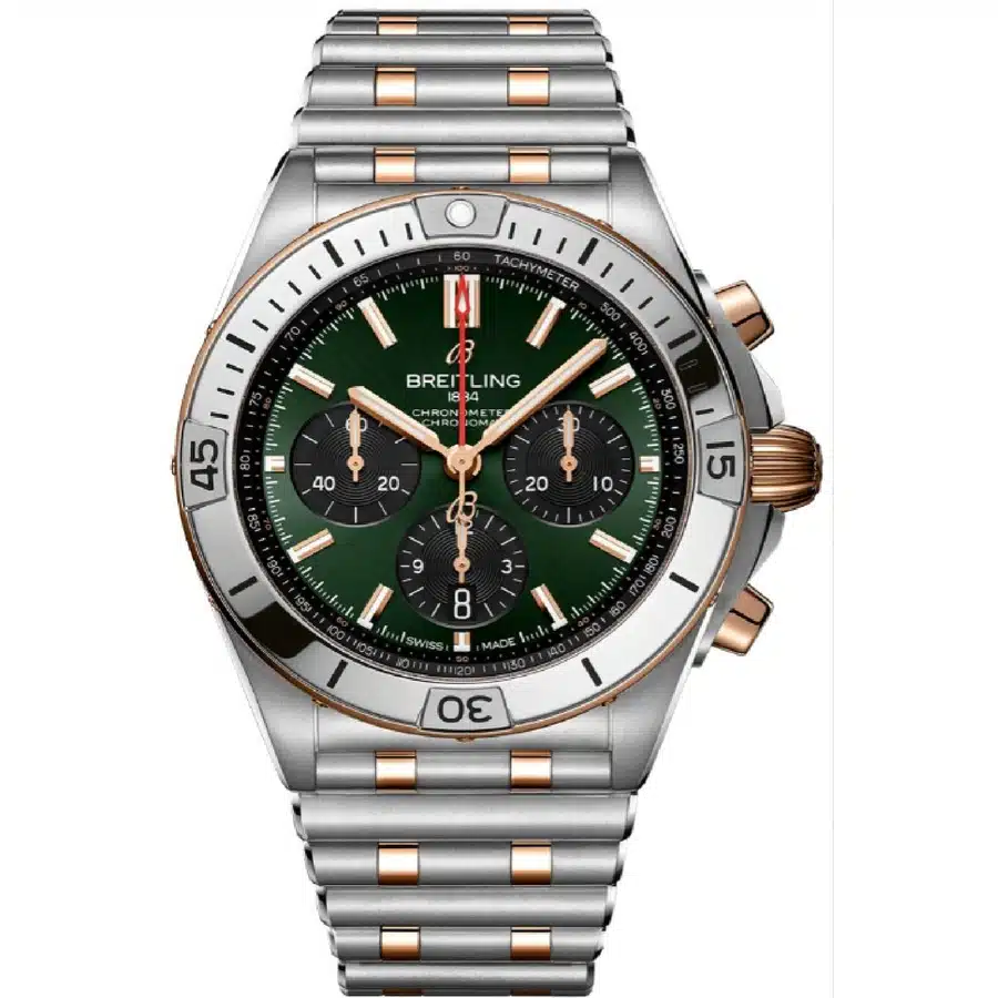 Breitling Chronomat B01 UB0134131L1U1 Rose Gold & Steel With Green Dial