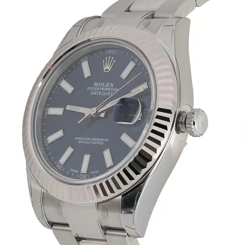 Rolex Datejust II Steel & White Gold Watch Blue Dial 116334 – image 2