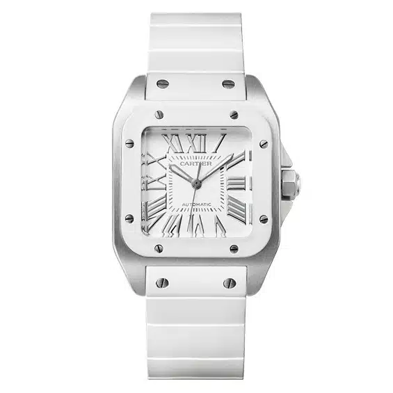 Cartier Santos 100 W20129U2 White Rubber