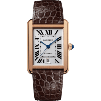 Cartier SS/RG Tank Solo with Alligator Leather W5200026 Watch 2024