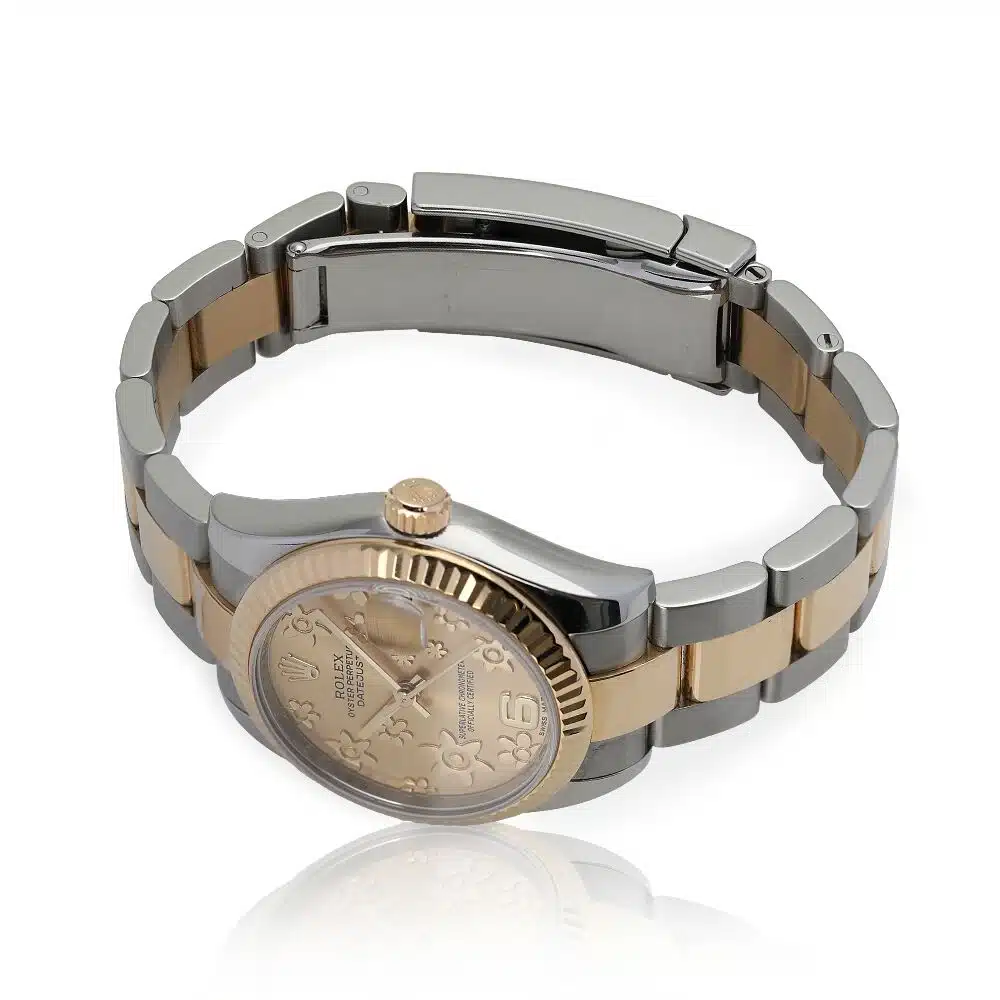 Rolex Datejust 31mm 178273-0093 Champagne Flower Dial Oyster Bracelet Two Tone Watch – image 8