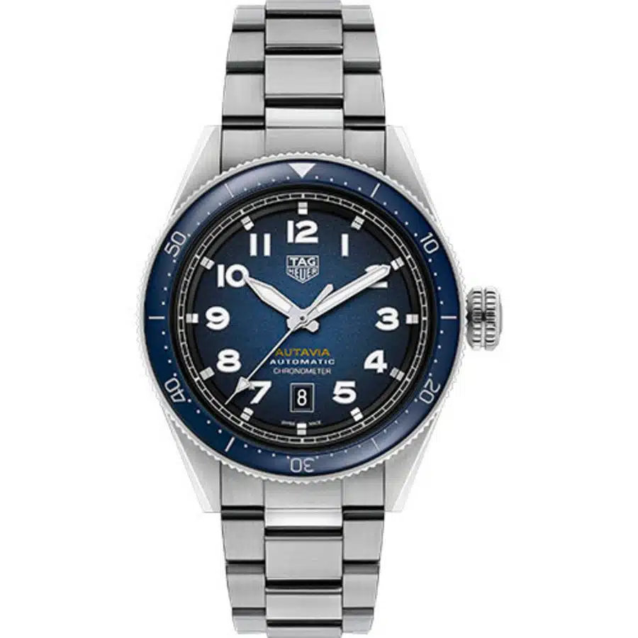Tag Automatic Watch Heuer Autavia 42 mm Steel Case Blue Dial WBE5116.EB0173 Steel Bracelet Watch 2024