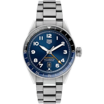 Tag Heuer Autavia Automatic WBE511A.BA0650 GMT Watch 42 mm Steel Case Blue Sunray Dial