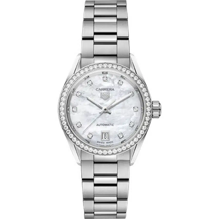 Tag Heuer Carrera WBN2414.BA0621 29mm Stainless Steel With Diamond Set Bezel White MOP Diamond Dial 2024