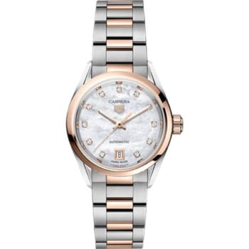 Tag Heuer Carrera WBN2450.BD0569 29mm Stainless Steel & Rose Gold Watch MOP Diamond Dial 2024