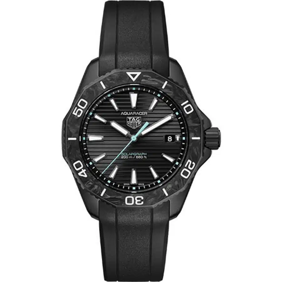 Tag Heuer Aquaracer Professional Solargraph 200 WBP1112.FT6199 40mm Black Stainless Steel With Black Rubber Watch Black Index Dial