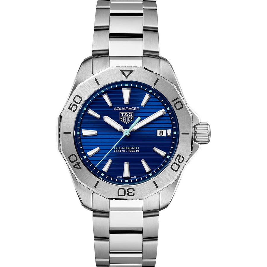 Tag Heuer Aquaracer Professional 200 Solargraph WBP1113.BA0000 40mm Stainless Steel Watch Blue Index Dial 2024