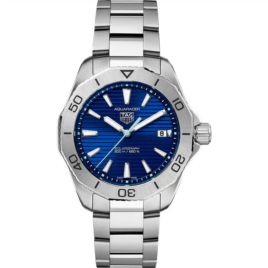 Tag Heuer Aquaracer Professional 200 Solargraph WBP1113.BA0000 40mm Stainless Steel Watch Blue Index Dial