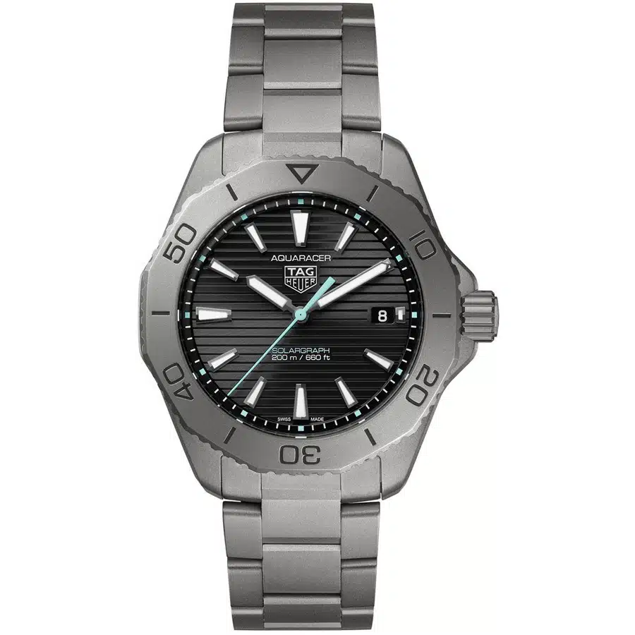 Tag Heuer Aquaracer Professional 200 WBP1180.BF0000 40mm Titanium Watch Black Index Dial