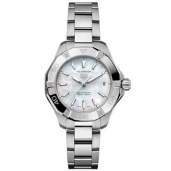 Tag Heuer Aquaracer Professional Solargraph 200 WBP1312.BA0005 34mm Stainless Steel Watch MOP Index Dial